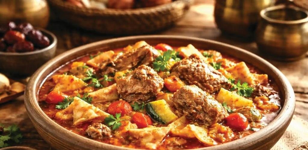 أخبار قطر | موائد رمضانية| الثريد (خبز رقاق باللحم والخضار) | عيون الجزيرة قطر