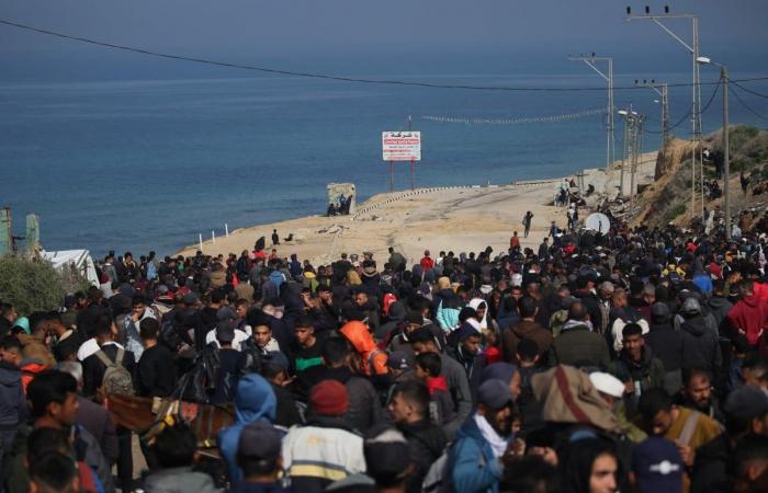 أخبار قطر |  النازحون الفلسطينيون يعودون إلى شمال قطاع غزة بعد تهجير قسري بسبب العدوان الإسرائيلي | عيون الجزيرة قطر