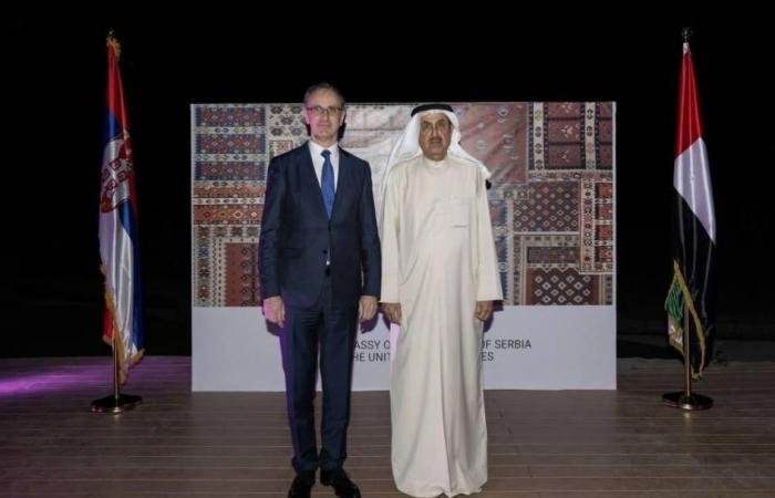 الامارات الان | صقر غباش ووزراء يحضرون حفل السفارة الصربية باليوم الوطني | عيون الجزيرة الامارات