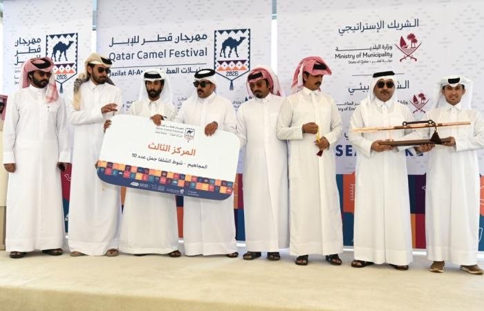 الرياضة في قطر | تتويج الفائزين في شوط الشلفا للمجاهيم في مهرجان قطر للإبل | عيون الجزيرة الاخبارية