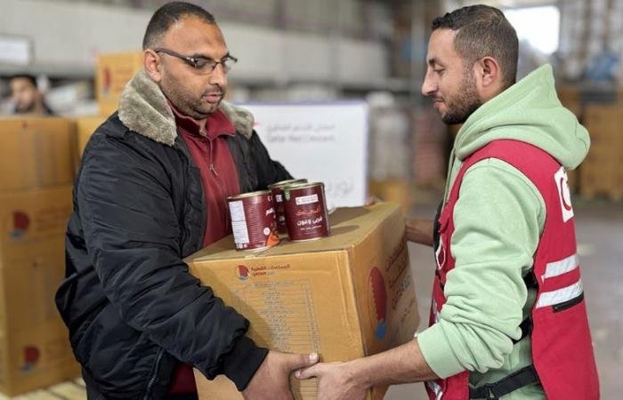 أخبار قطر | الهلال الأحمر القطري يوزع مساعدات غذائية على نازحي غزة | عيون الجزيرة قطر