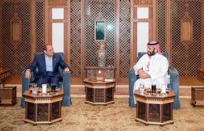 السيسي يلتقي ولي العهد لدى وصوله إلى مطار جدة