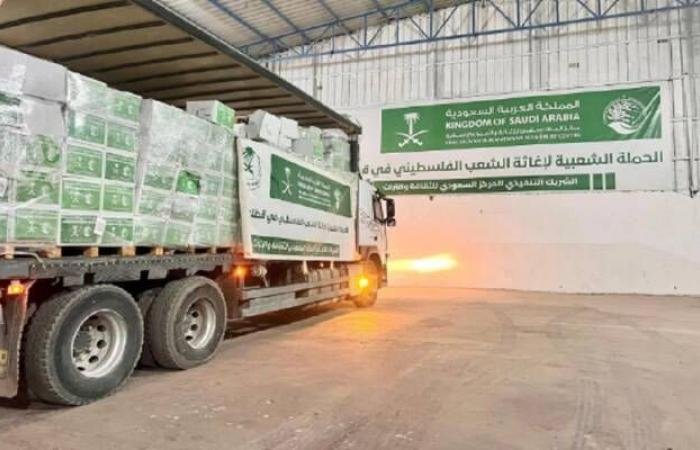 وصول قافلة مساعدات سعودية جديدة إلى غزة