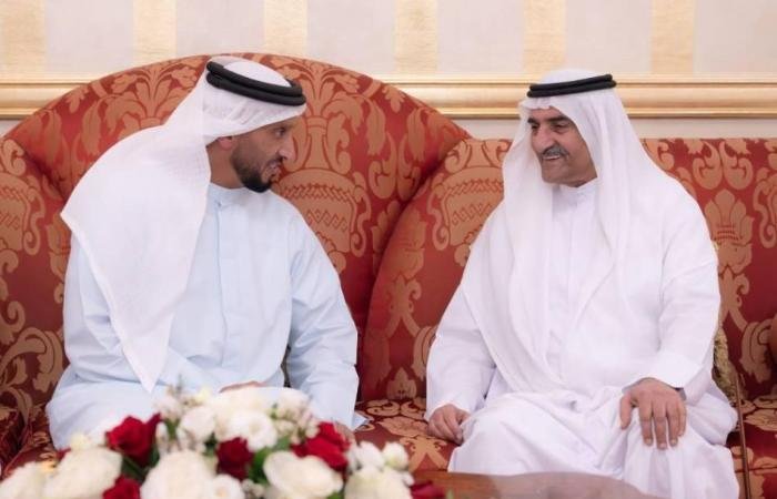 الامارات الان | حمد الشرقي يستقبل عبدالله آل حامد وسفير البحرين والمهنئين برمضان | عيون الجزيرة الامارات
