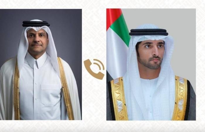 الامارات الان | حمدان بن محمد ووزير الدولة لشؤون الدفاع القطري يبحثان هاتفياً التطورات التصعيدية الخطرة بالمنطقة | عيون الجزيرة الامارات