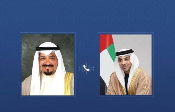 الامارات الان | منصور بن زايد ورئيس وزراء الكويت يبحثان هاتفياً التطورات الخطرة في المنطقة | عيون الجزيرة الامارات