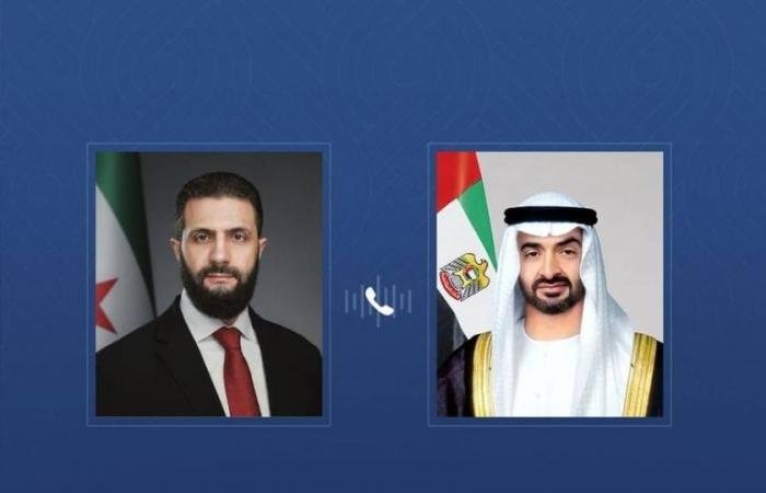الامارات الان | محمد بن زايد والشرع يؤكدان ضرورة تغليب الحوار والدبلوماسية في معالجة قضايا المنطقة | عيون الجزيرة الامارات