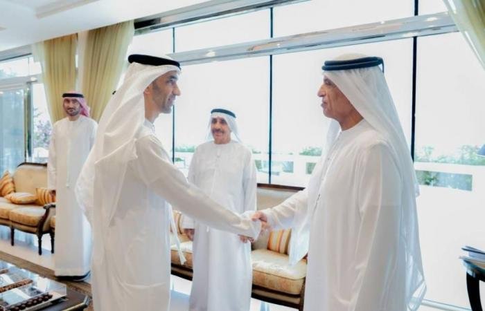 الامارات الان | سعود بن صقر يستقبل الزيودي وسفير قطر والمهنّئين بالعيد | عيون الجزيرة الامارات