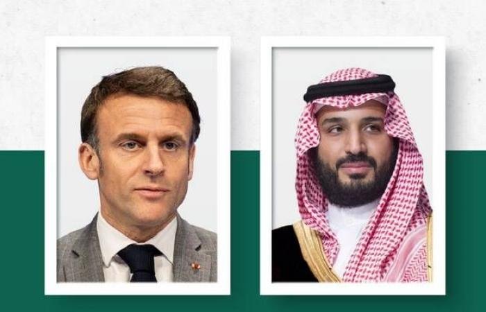 ولي العهد والرئيس الفرنسي يبحثان تطورات الأوضاع الراهنة بالمنطقة