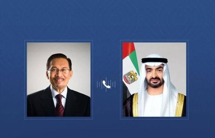 الامارات الان | محمد بن زايد ورئيس وزراء ماليزيا يبحثان هاتفياً الاعتداءات الإيرانية الإرهابية | عيون الجزيرة الامارات