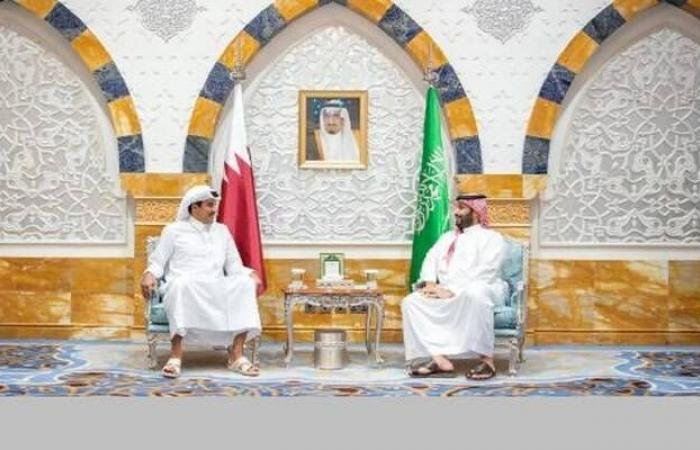 ولي العهد و أمير قطر يبحثان العلاقات الثنائية وتطورات الأوضاع الإقليمية